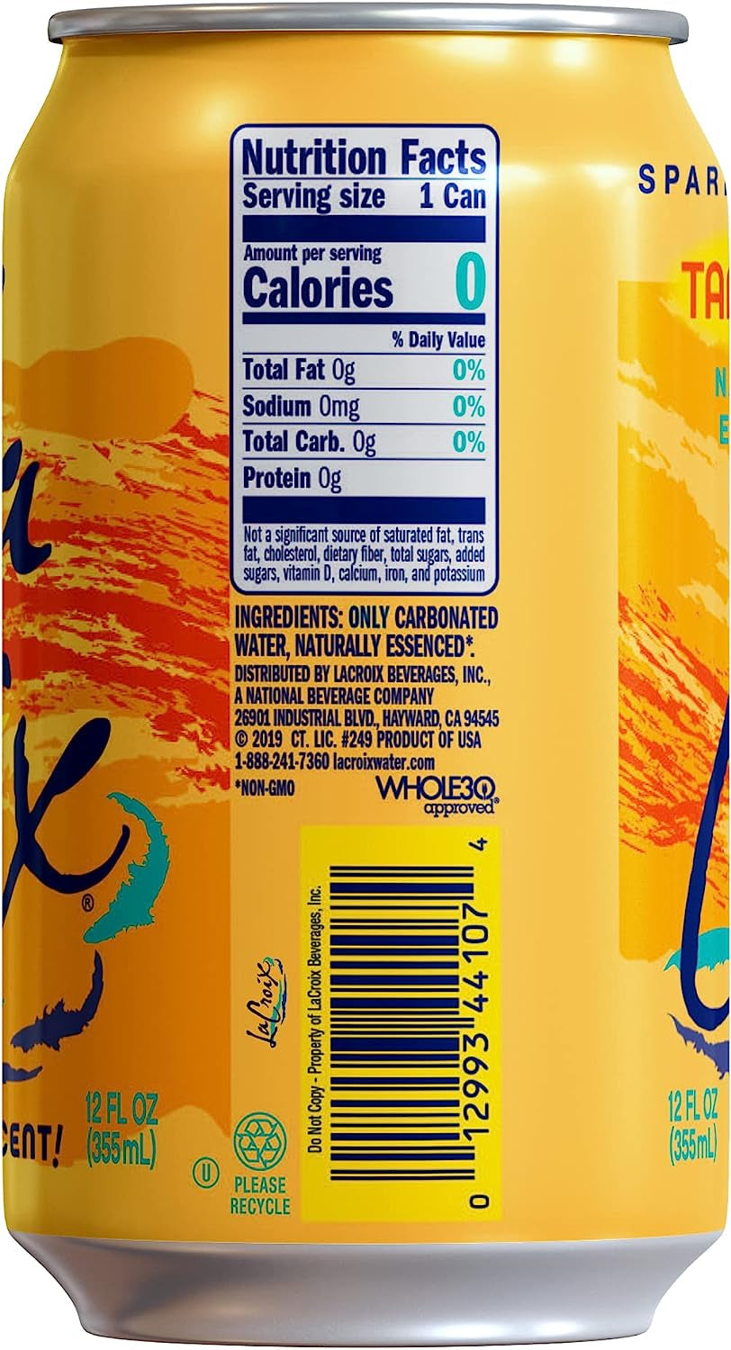 Lacroix Sparkling Water, Tangerine, 12 Fl Oz (Pack of 12)