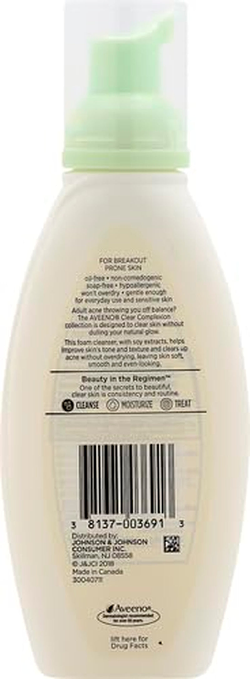 Aveeno Clear Complexion Foaming Facial Cleanser, Scentless, 6 Fl Oz