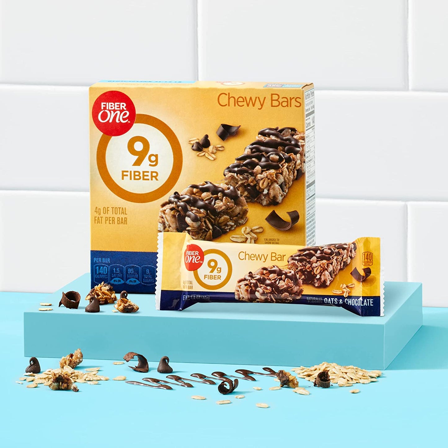 Fiber One Chewy Bars, Oats & Chocolate, Fiber Snacks, Mega Pack, 15 Ct