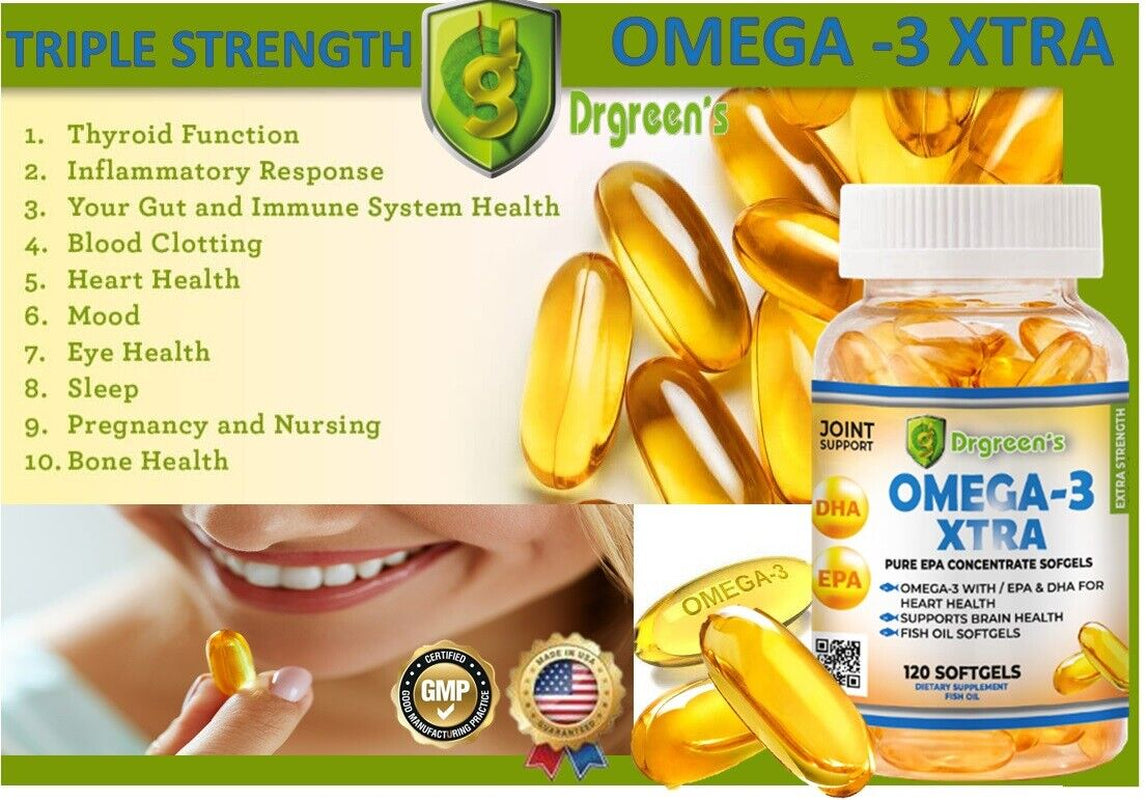 Omega 3 Fish Oil Capsules 3X Strength 2600Mg Epa & Dha, Highest Potency 120