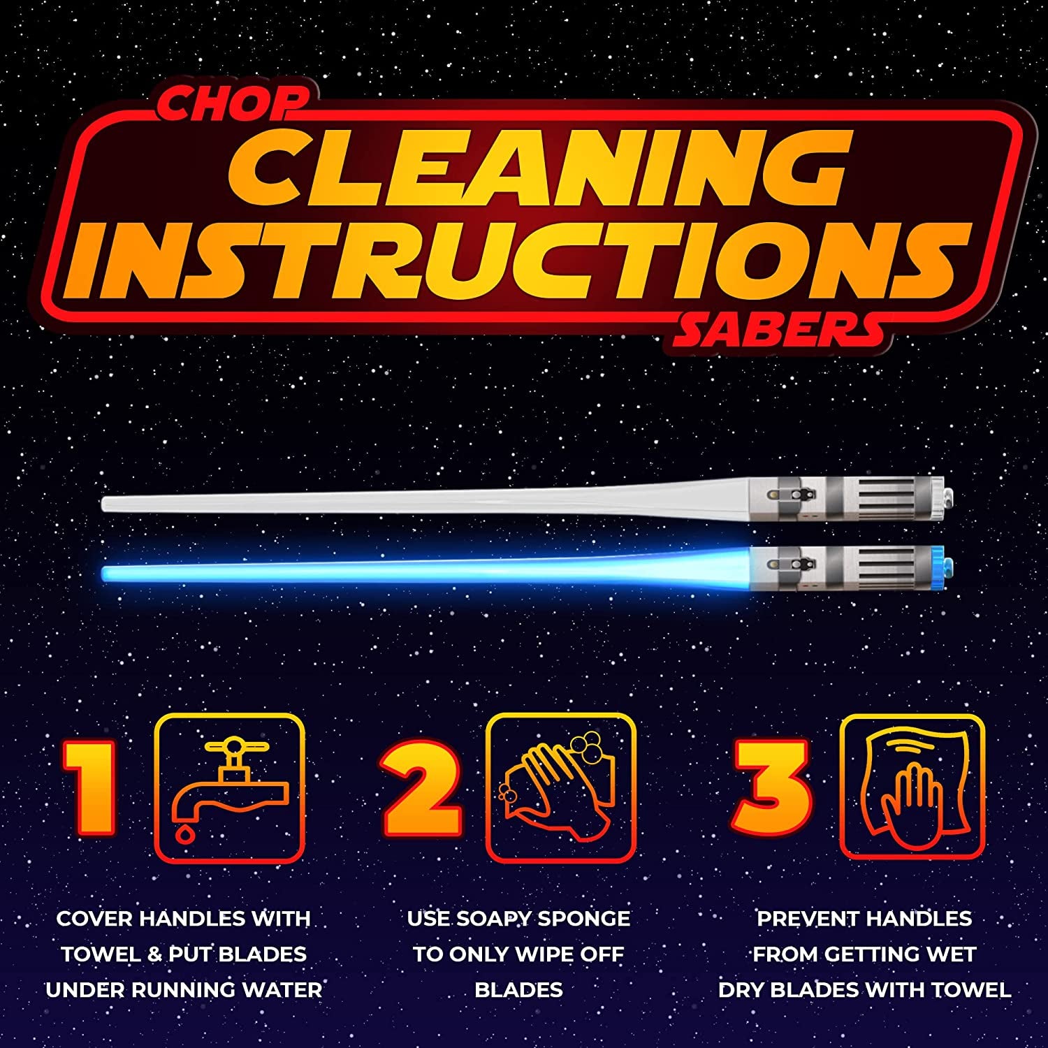 Lightsaber Chopsticks Light Up, Star Wars Chopsticks Light Up, Mini Lightsaber, Fun Chop, Cool Chopsticks, Light Saber Chopsticks, Led Chopsticks, 2 PAIRS, Blue Red (Glossy Tips)