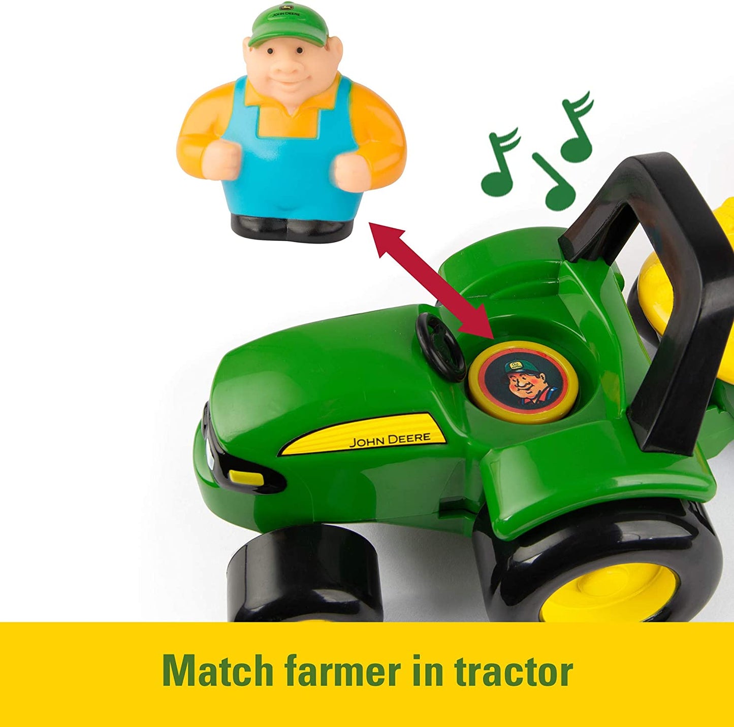 John Deere Animal Sounds Hayride Musical Tractor Toy - Musical Hayride Toddler Toys - Includes Farmer Figure, Tractor, and 4 Farm Animals - Easter Basket Stuffers for Toddler - Ages 12 Months and Up