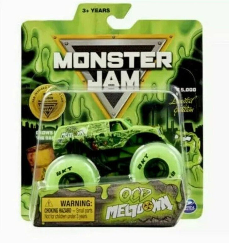 2021 Monster Jam Monster Truck OCD MELTDOWN LIMITED 1/5000 GLOW in DARK TIRES