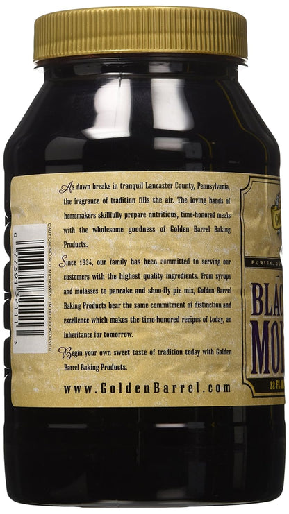 Golden Barrel Unsulfured Black Strap Molasses, 32 Oz