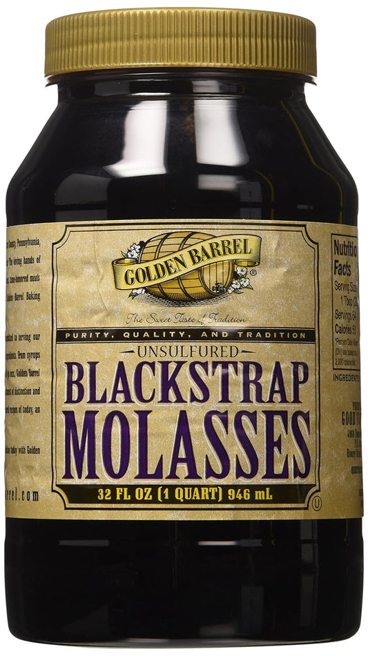 Golden Barrel Unsulfured Black Strap Molasses, 32 Oz