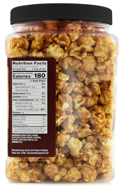 Farmer Jon'S Caramel Popcorn, 16Oz Jar of Gourmet Popped Popcorn with Caramel