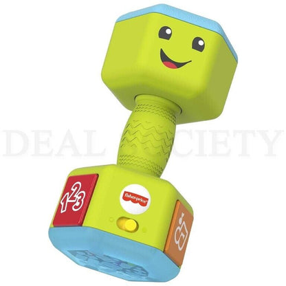 Fisher-Price Laugh & Learn Baby to Toddler Toy Countin’ Reps Dumbbell Rattle