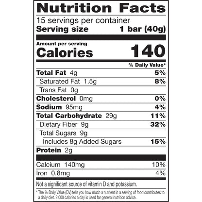 Fiber One Chewy Bars, Oats & Chocolate, Fiber Snacks, Mega Pack, 15 Ct