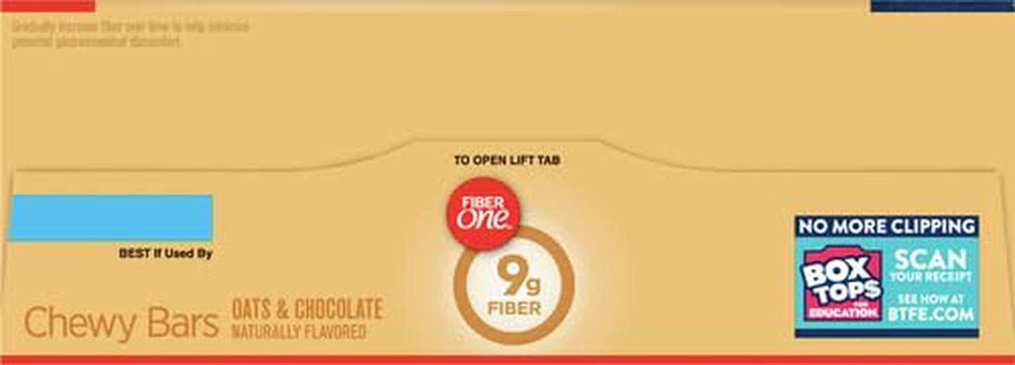 Fiber One Chewy Bars, Oats & Chocolate, Fiber Snacks, Mega Pack, 15 Ct