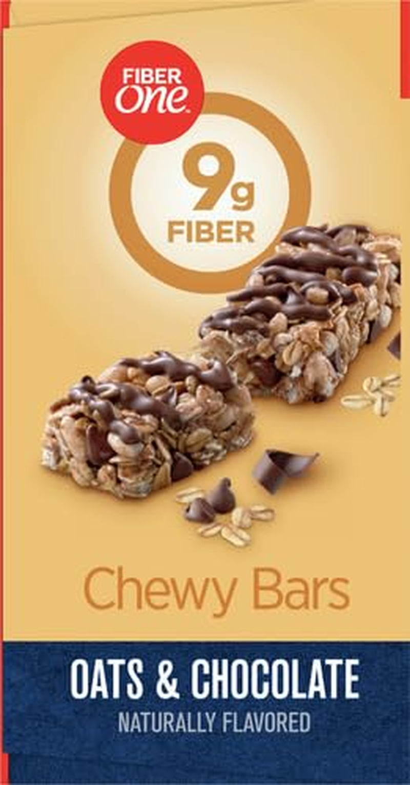 Fiber One Chewy Bars, Oats & Chocolate, Fiber Snacks, Mega Pack, 15 Ct