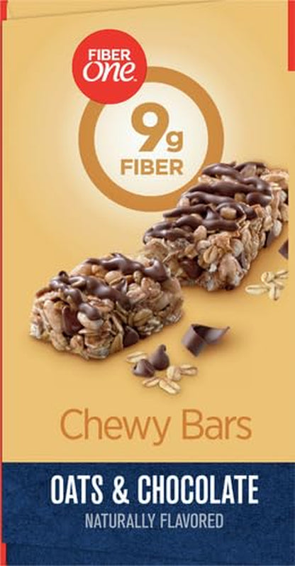 Fiber One Chewy Bars, Oats & Chocolate, Fiber Snacks, Mega Pack, 15 Ct