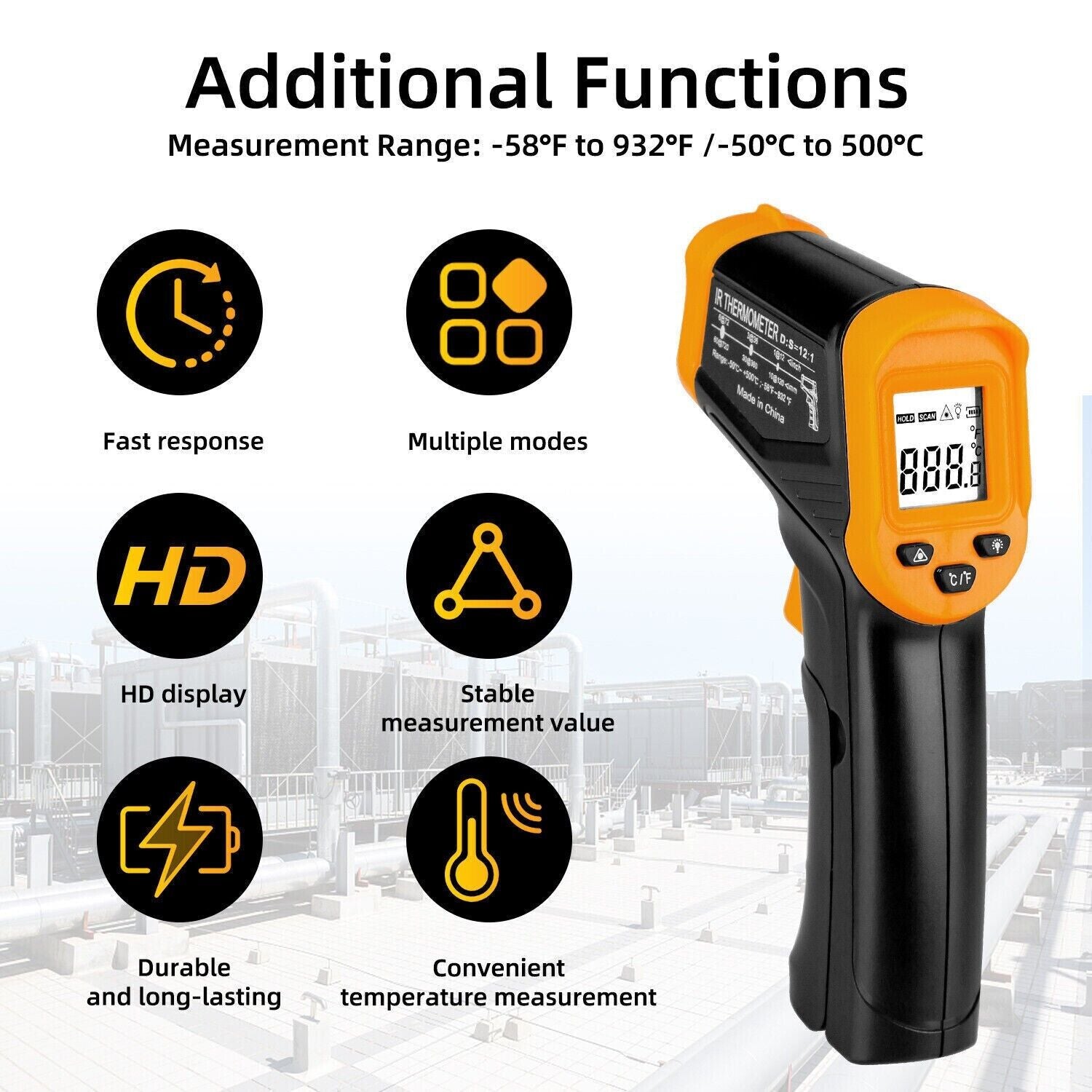 Digital Infrared Thermometer Temperature Gun Laser IR Cooking -50°C-550°C