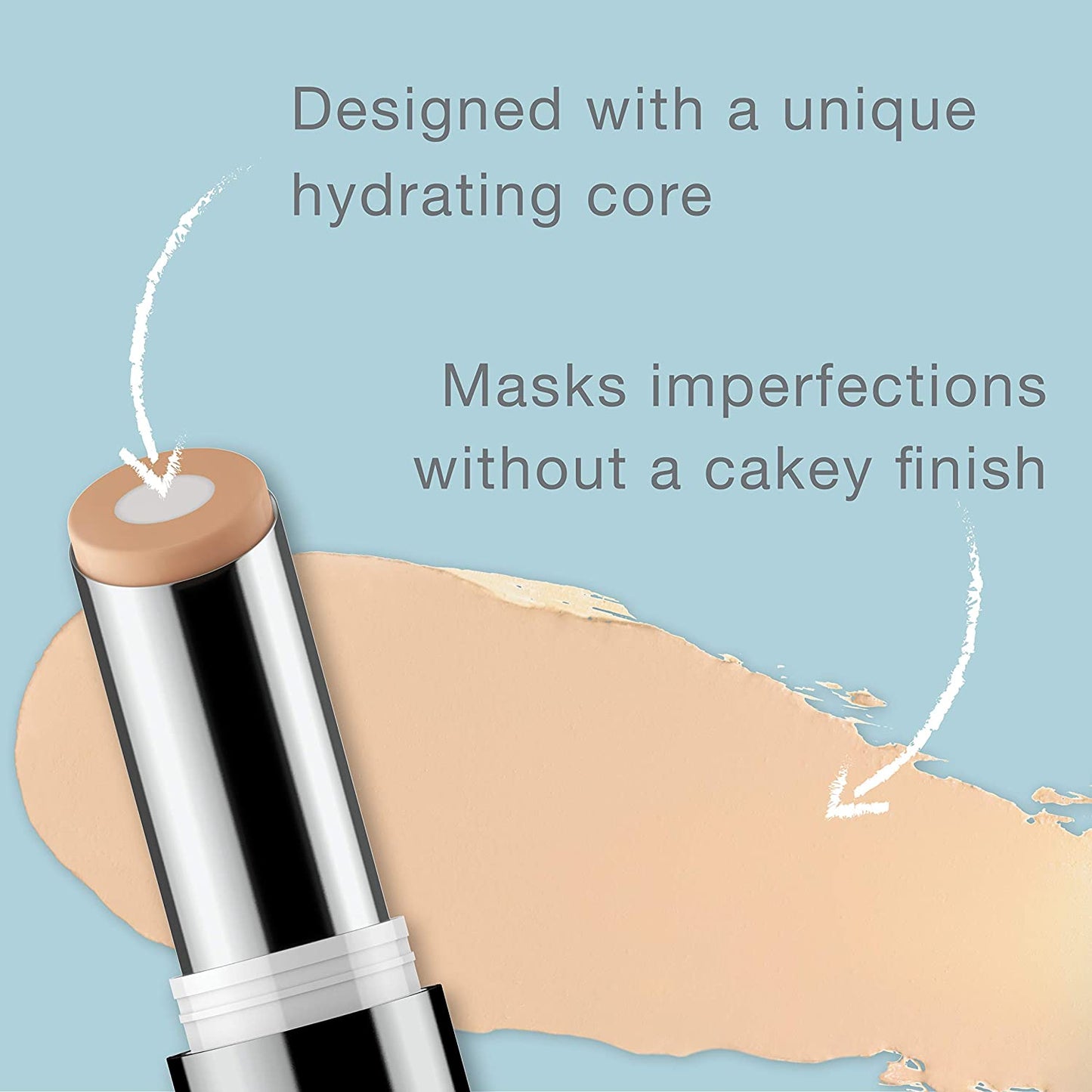 Neutrogena Hydro Boost Hydrating Concealer Stick for Dry Skin, Oil-Free, Lightweight, Non-Greasy and Non-Comedogenic Cover-Up Makeup with Hyaluronic Acid, 10/Fair, 0.12 Oz