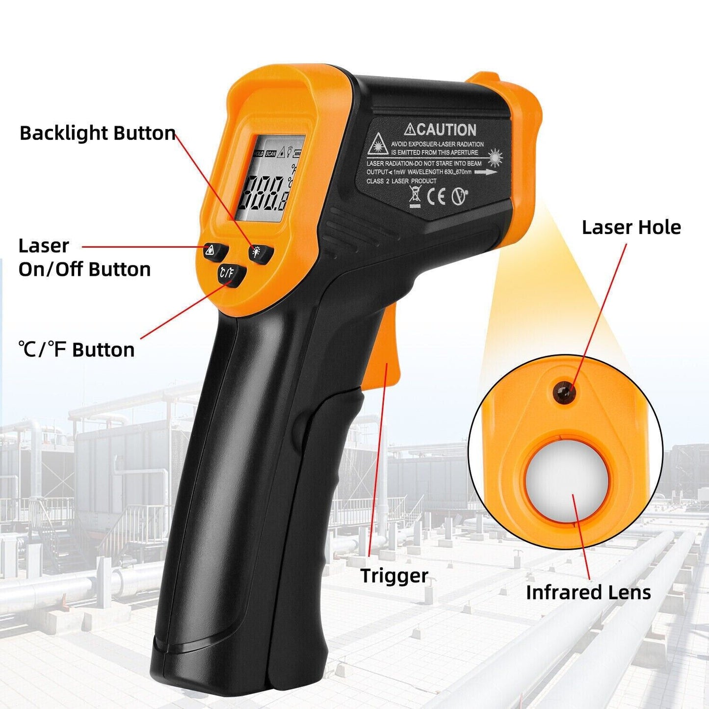 Digital Infrared Thermometer Temperature Gun Laser IR Cooking -50°C-550°C