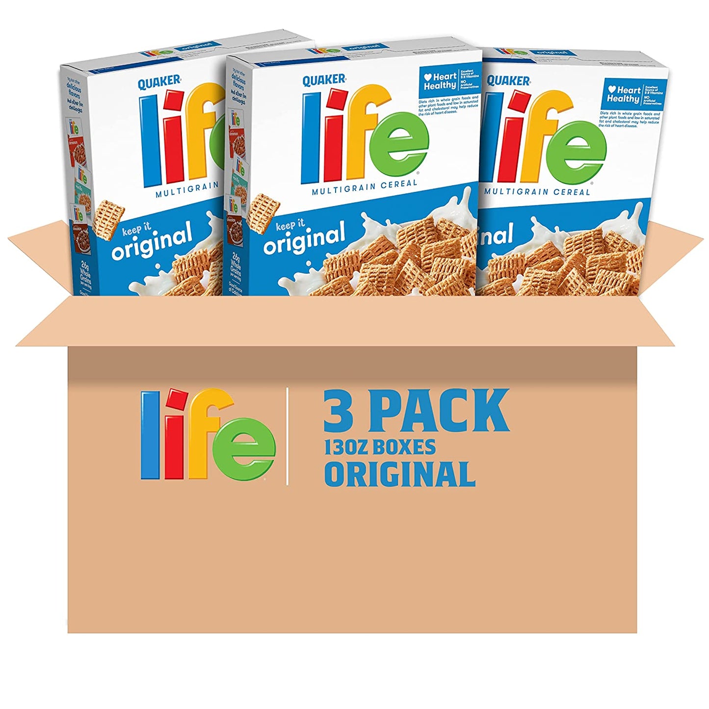 Life Breakfast Cereal, Original, 13Oz Boxes (3 Pack)