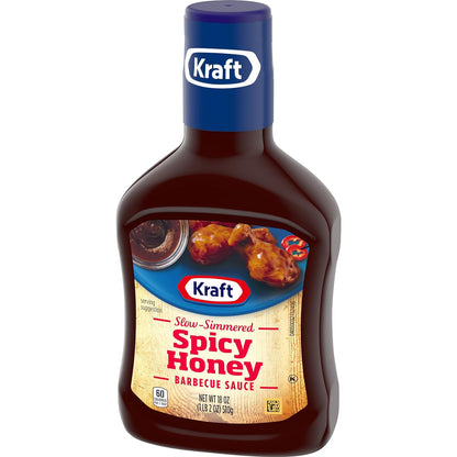 Kraft Spicy Honey Slow-Simmered BBQ Barbecue Sauce (18 Oz Bottle)