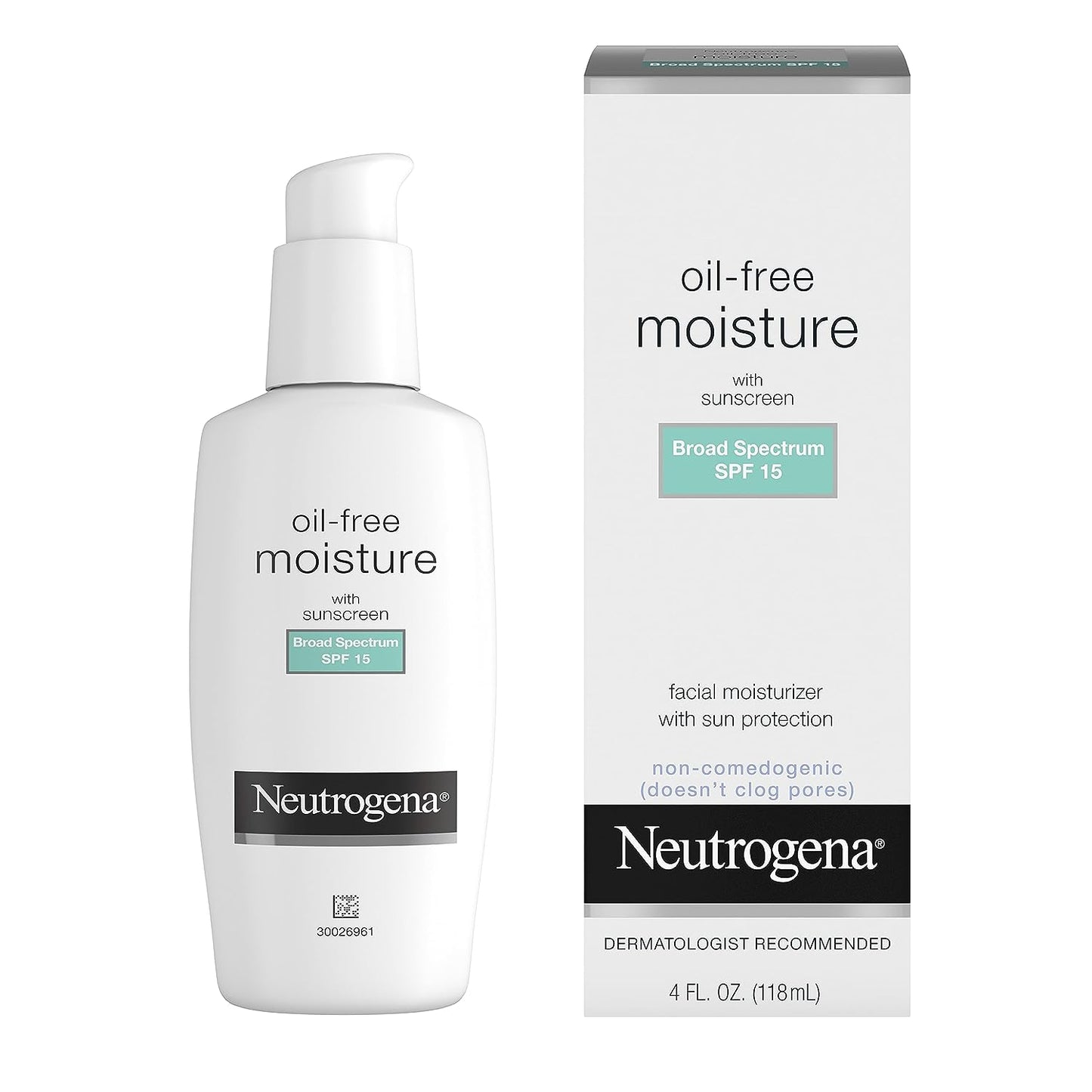 Neutrogena Oil Free Daily Long Lasting Facial Moisturizer & Neck Cream - Non Greasy, Oil Free Moisturizer Won'T Clog Pores - SPF 15 Sunscreen & Glycerin, 4 Fl. Oz