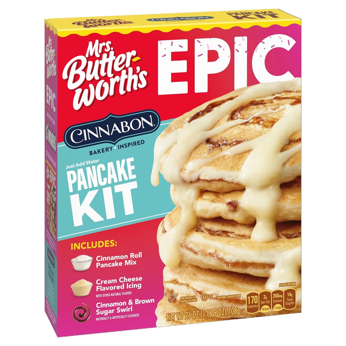 Mrs. Butterworth'S Epic Cinnabon Bakery Inspired Pancake Kit, 25 Oz.