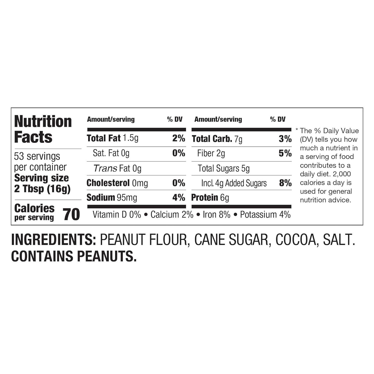 Pbfit All-Natural Chocolate Peanut Butter Powder, Extra Chocolatey Powdered Peanut Spread from Real Roasted Pressed Peanuts and Cocoa, 6G of Protein (30 Oz.)