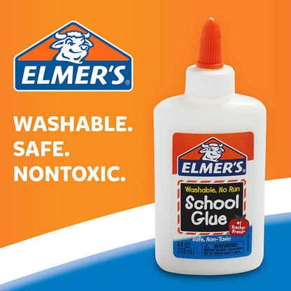 Elmer'S Liquid School Glue, Washable, Great for Making Slime, 4Oz. Each, 12 Count