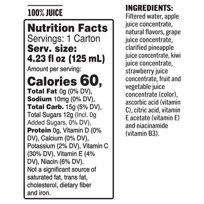 Tropicana 100% Juice Box, Strawberry Kiwi, 4.23 Oz Boxes, 44 Count