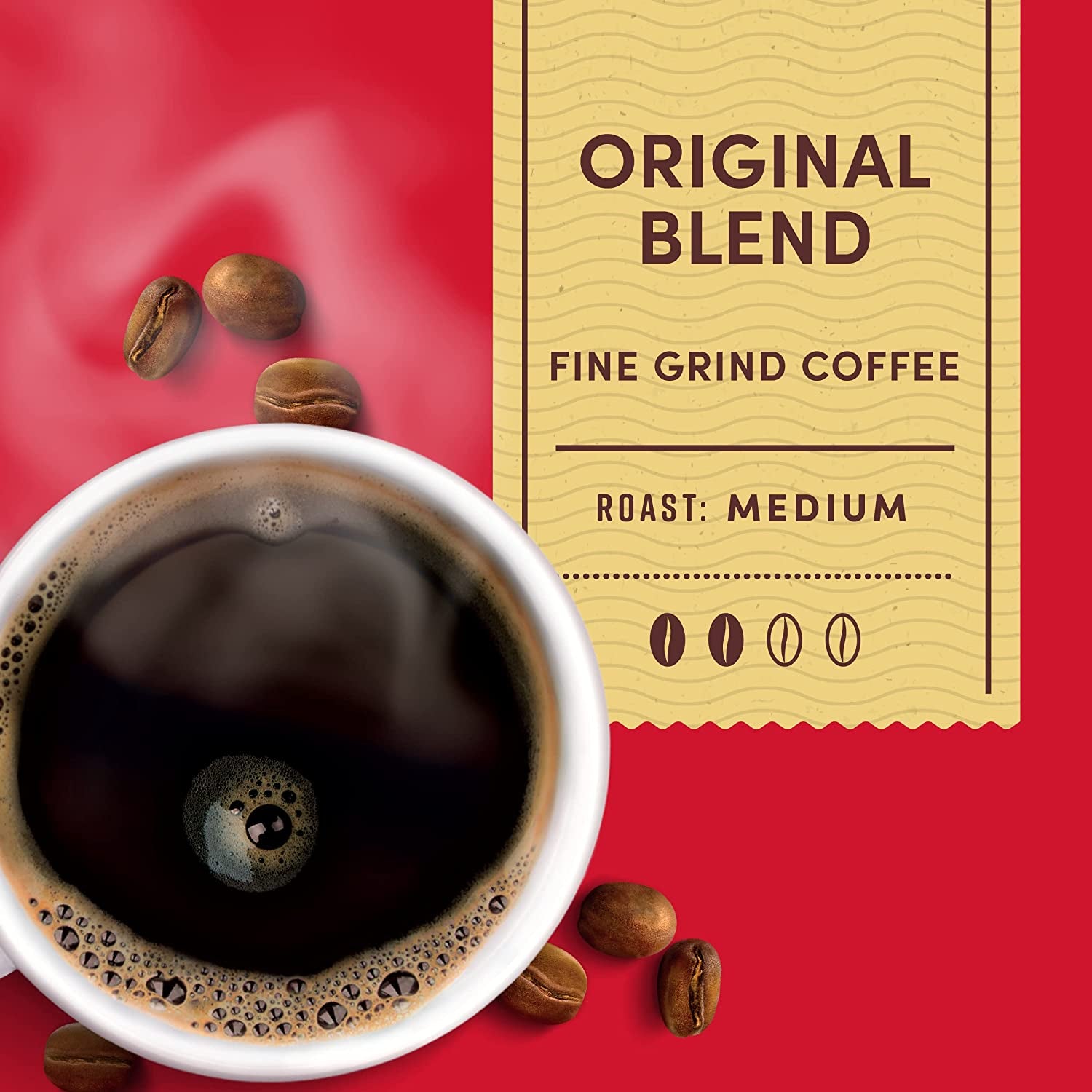 Tim Hortons Original Blend, Medium Roast Ground Coffee, Perfectly Balanced, Always Smooth, Made with 100% Arabica Beans, 12 Ounce Bag