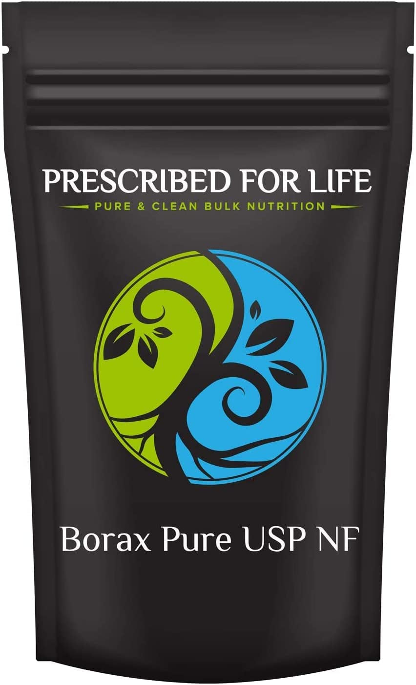 Prescribed for Life Borax Powder | Pure USP-NF Grade All Natural Sodium Borate Powder | Household Laundry Booster, Slime Activator & Multipurpose Cleaning Powder (4 Oz / 113 G)