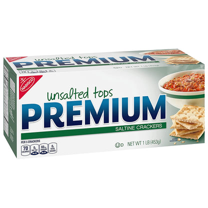 Premium Unsalted Tops Saltine Crackers, 12 - 16 Ounce Boxes (Pack of 12)