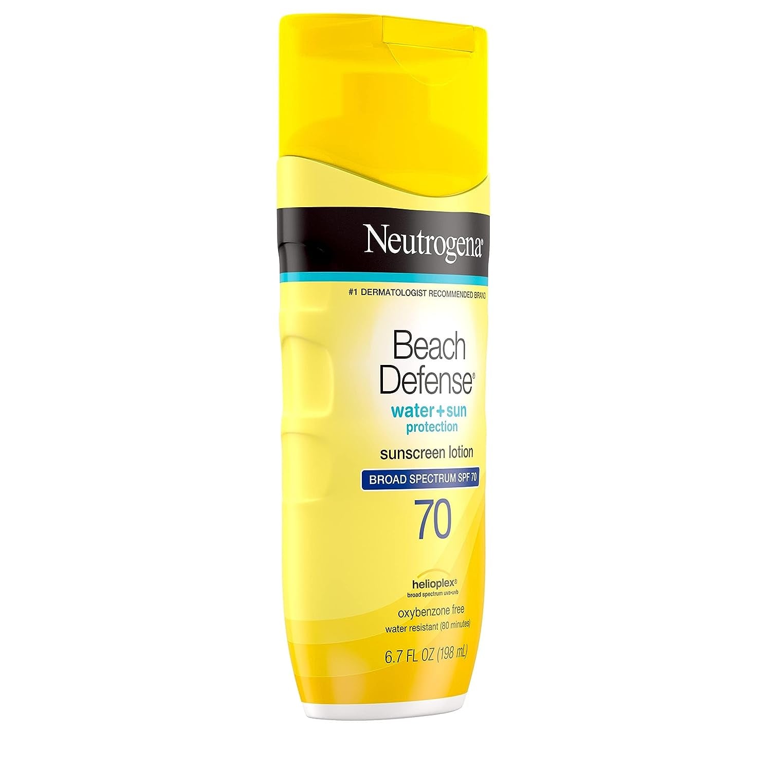 Neutrogena Beach Defense Water-Resistant Face & Body SPF 70 Sunscreen Lotion with Broad Spectrum UVA/UVB Protection, Oil-Free Fast-Absorbing Sunscreen Lotion, Oxybenzone-Free, 6.7 Oz