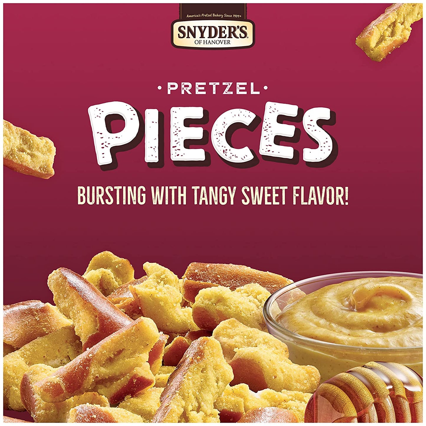 Snyder'S of Hanover Pretzel Pieces, Honey Mustard and Onion, 1 Oz Snack Packs, 20 Ct