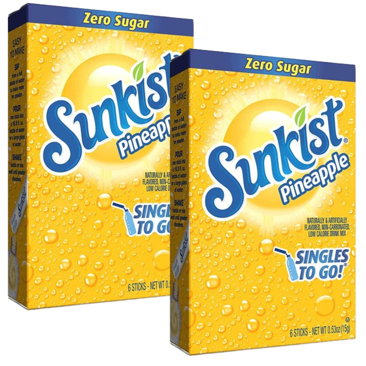 Pineapple Sunkist Singles to Go Drink Mix, Bundle of 2