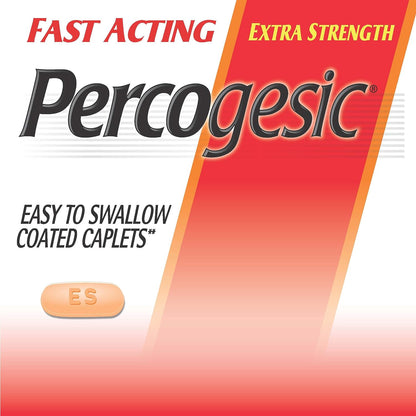 Percogesic Extra Strength Pain Reliever, Aspirin Free, Dual Action Relief, Fever Reducer, Antihistamine, 60 Safety Coated Tablets