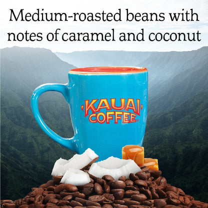 Kauai Hawaiian Ground Coffee, Coconut Caramel Crunch Flavor (10 Ounces) - 10% Hawaiian Coffee from Hawaii'S Largest Coffee Grower - Bold, Rich Blend