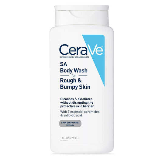 Cerave Body Wash with Salicylic Acid | Fragrance Free Body Wash to Exfoliate Rough and Bumpy Skin | Allergy Tested | 10 Ounce