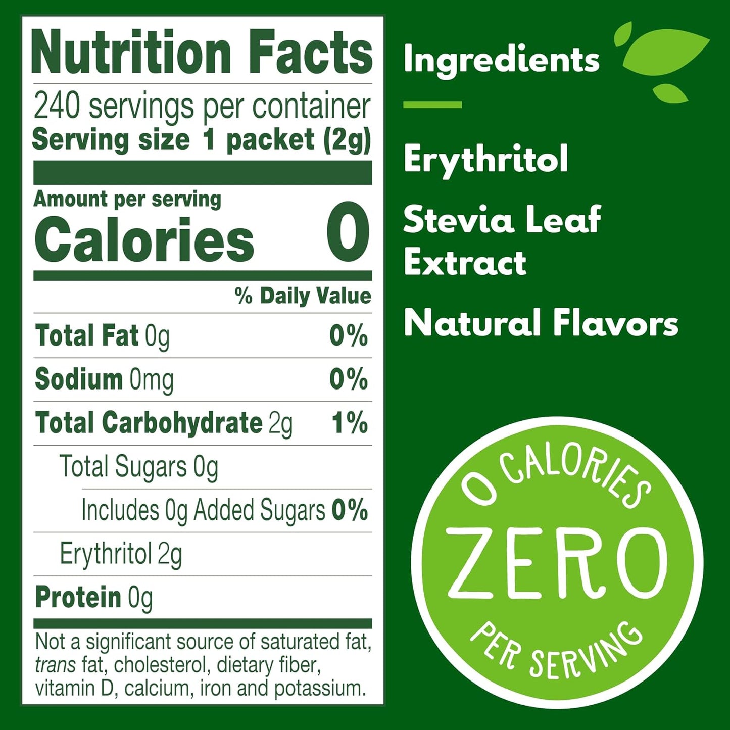 Truvia Original Calorie-Free Sweetener from the Stevia Leaf Packets, 16.9 Oz Box, 240 Count (Pack of 1)