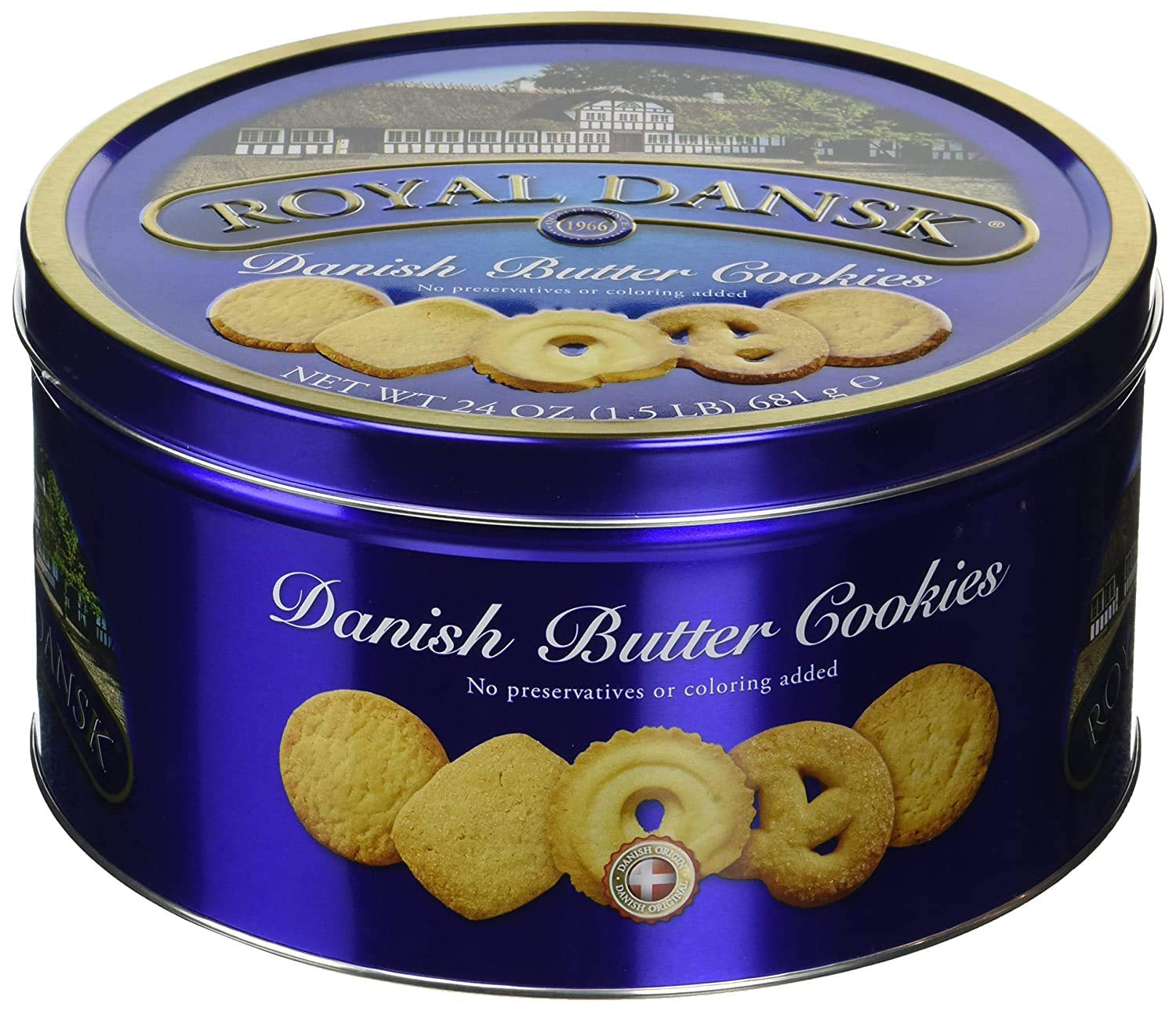 Royal Dansk Danish Cookies Tin, Butter, 24 Ounce