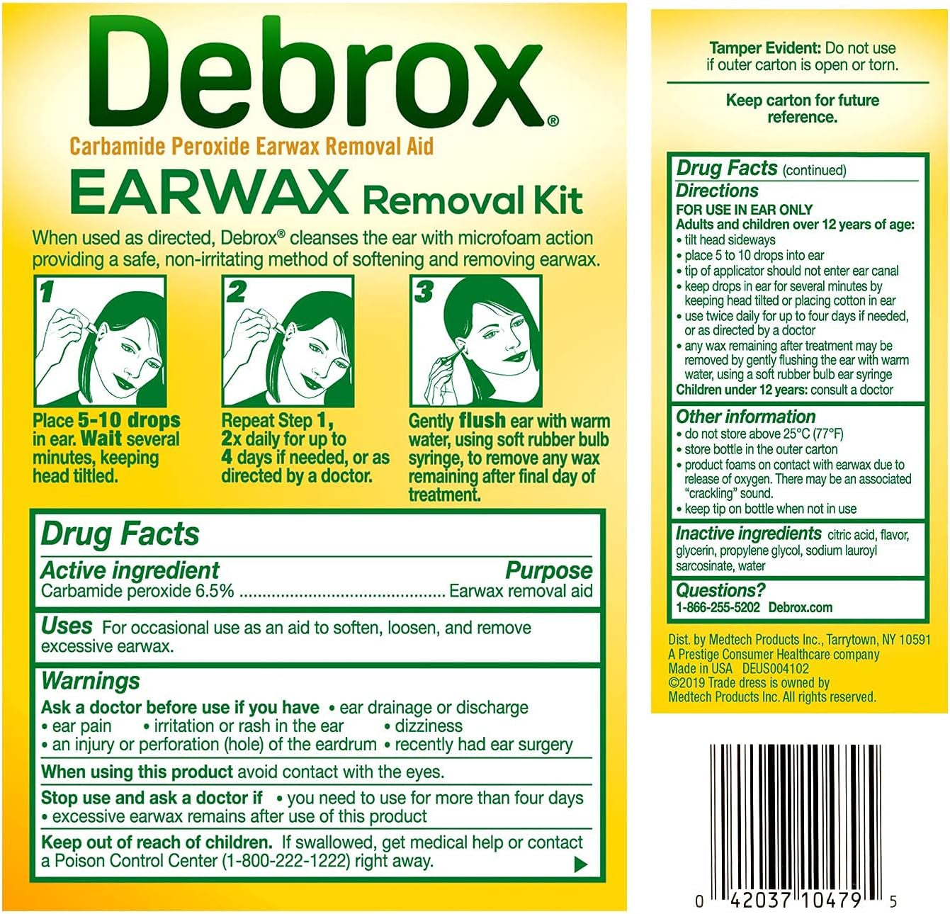 Debrox Earwax Removal Kit, Includes Drops and Ear Syringe Bulb, 0.5 Oz