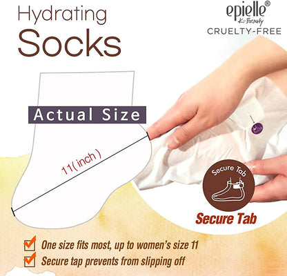 Epielle Hydrating Foot Masks (Socks 6Pk) for Foot Cracked and Dry Heel to Toe and Callus Spa Masks - Shea Butter + Jojoba Oil + Vitamin E Moisturize, Mothers Day Gifts