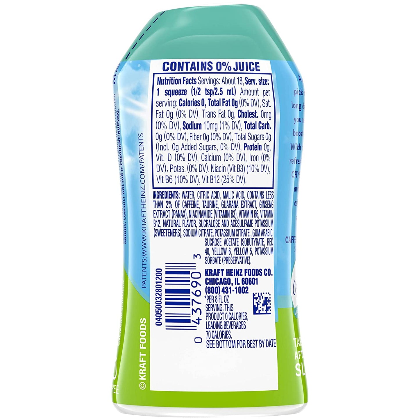 Crystal Light Sugar-Free Zero Calorie Liquid Water Enhancer with Caffeine - Tropical Paradise Punch Water Flavor Drink Mix (1.62 Fl Oz Bottle)