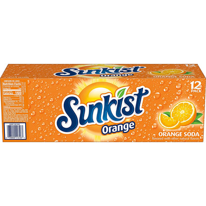 Sunkist Orange Soda, 12 Fl Oz Cans, 12 Pack