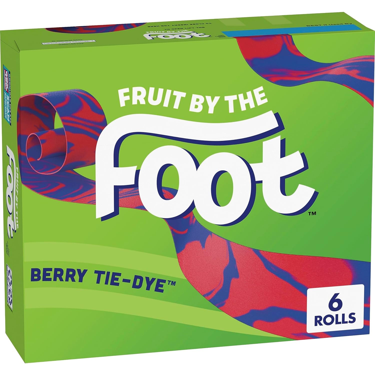 Fruit by the Foot Fruit Flavored Snacks, Berry Tie-Dye, 4.5 Oz, 6 Ct