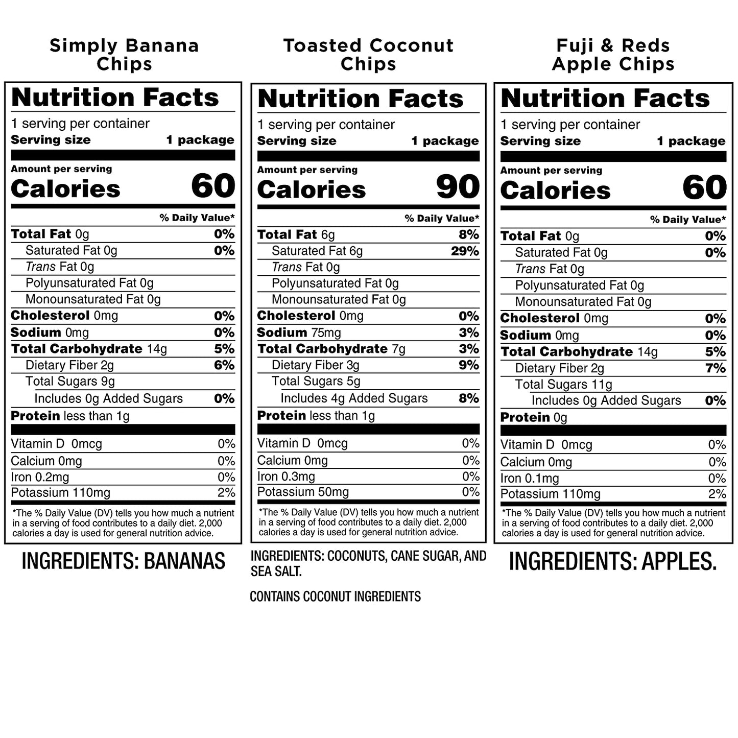 Bare Baked Crunchy Fruit Snack Pack, Gluten Free, Apples, Bananas, and Coconut Flavors, 0.53 Ounce (Pack of 16)