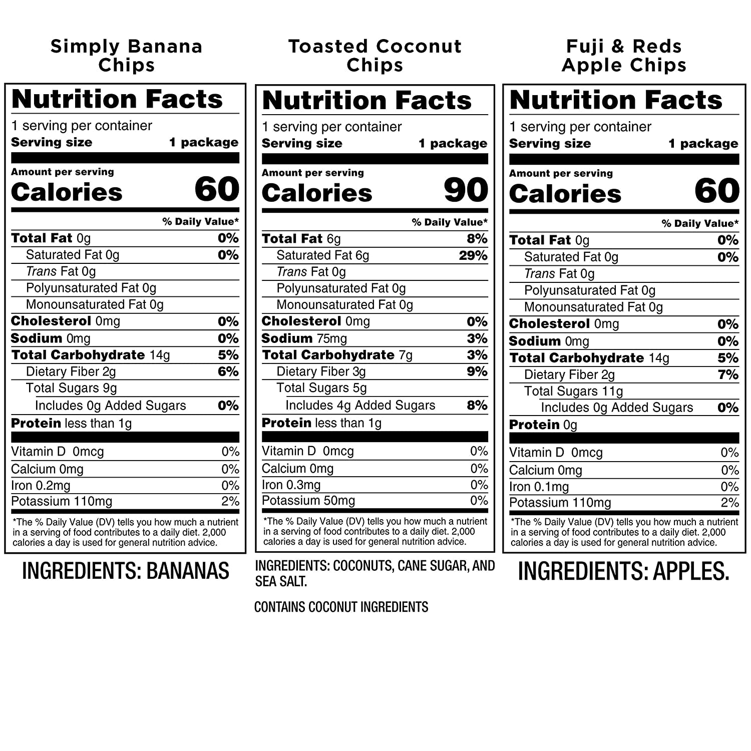 Bare Baked Crunchy Fruit Snack Pack, Gluten Free, Apples, Bananas, and Coconut Flavors, 0.53 Ounce (Pack of 16)