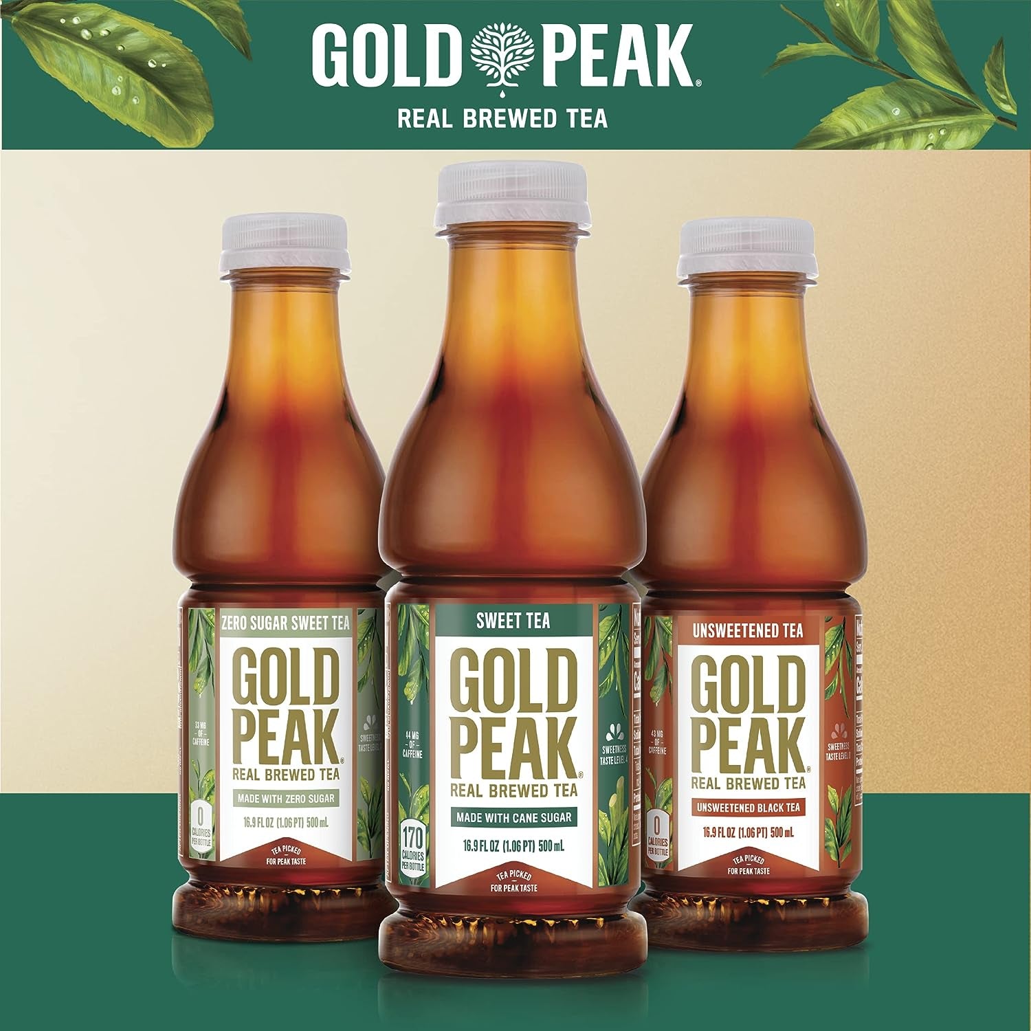 Gold Peak Sweetened Black Iced Tea Drink, 16.9 Fl Oz, 6 Pack