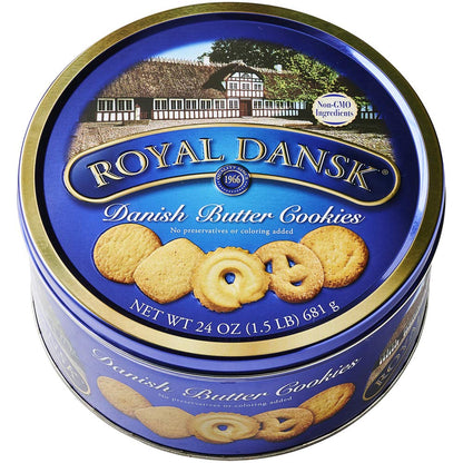 Royal Dansk Danish Cookies Tin, Butter, 24 Ounce