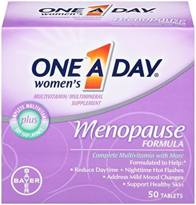 One a Day Women'S Menopause Multivitamin, Addresses Menopause Symptoms Such as Hot Flashes and Mild Mood Changes, Vitamin A, Vitamin C, Vitamin D, and Zinc for Immune Health Support, 50 Count