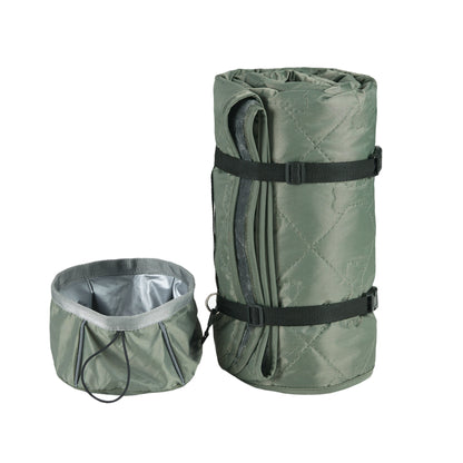 Travel Pet Throw with Collapsible Bowl Set