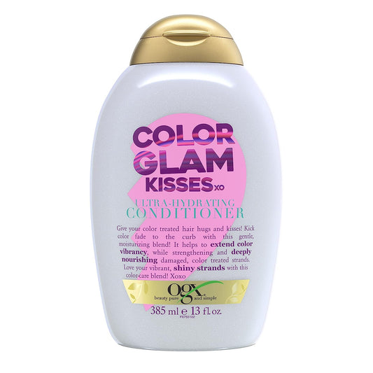 OGX Kandee Johnson Collection Hugs & Kisses Ultra Hydrating Conditioner for Color-Treated Hair, Gentle Sulfate-Free Surfactants to Soften & Moisturize Hair, Semi-Sweet Floral Scent, 13 Fl. Oz