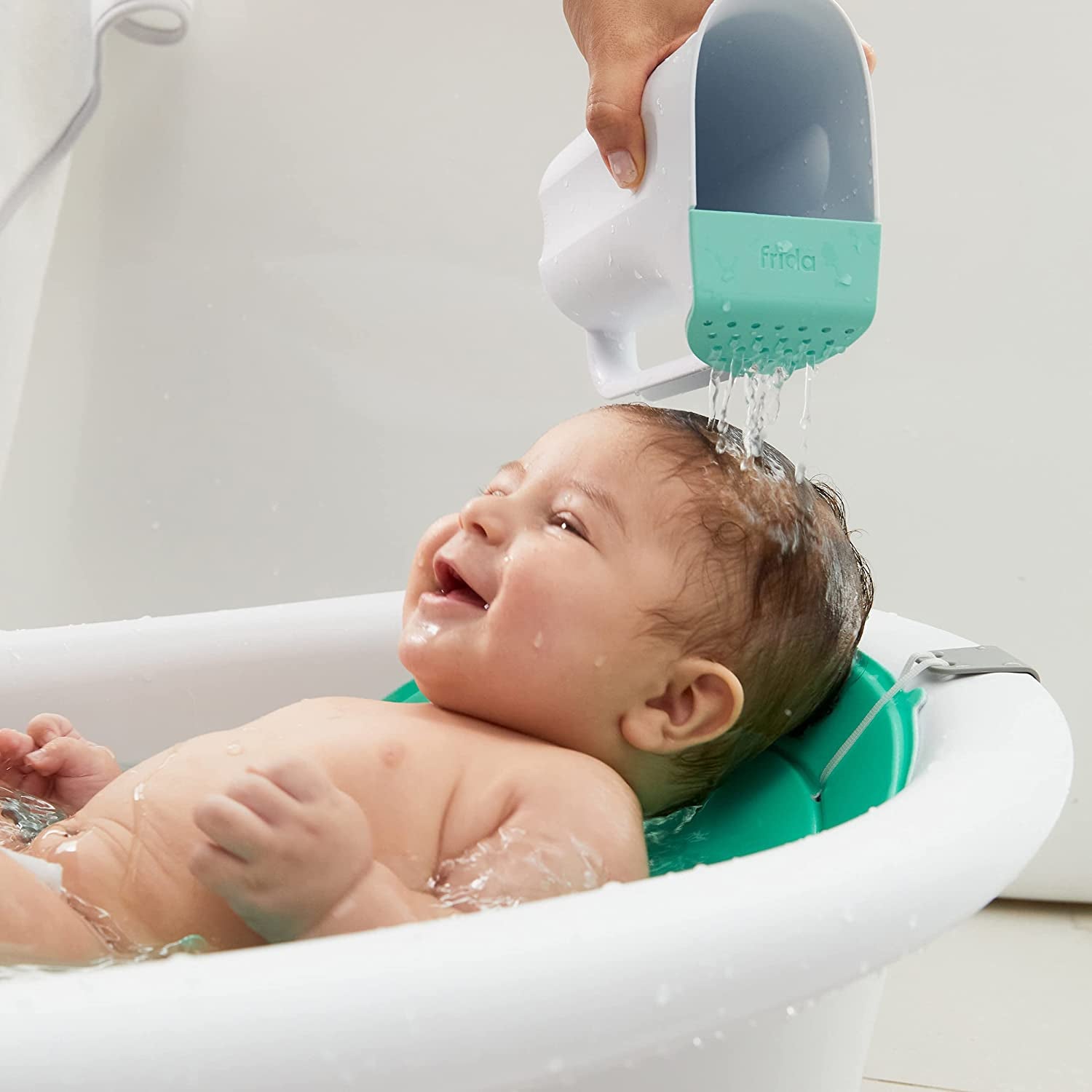 Frida Baby Control the Flow Polypropylene ABS Rinser|Bath Time Rinse Cup with Easy Grip Handle and Removable Rain Shower