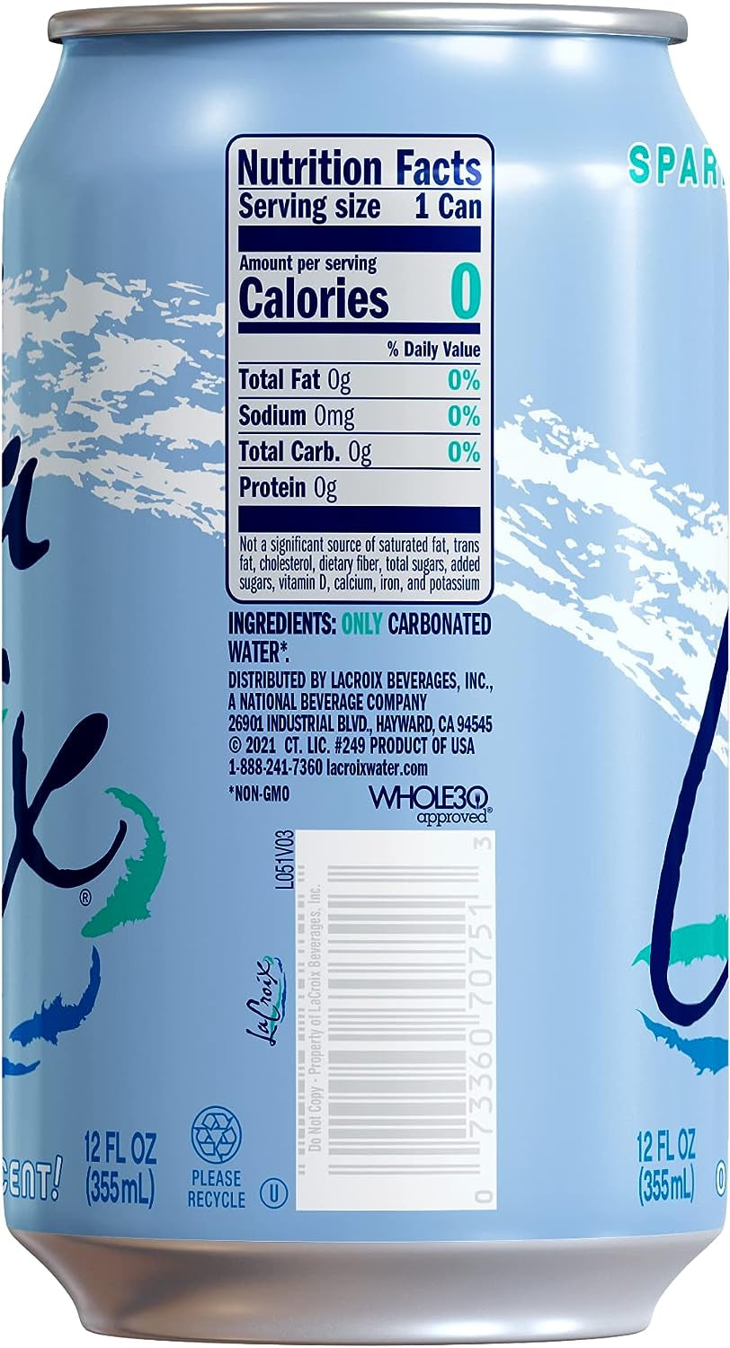 Lacroix Sparkling Water, Pure, 12 Fl Oz (Pack of 12)